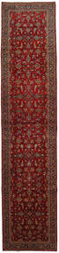 112X504 絨毯 カシャン オリエンタル 廊下 カーペット ダークレッド/レッド (ウール, ペルシャ/イラン) Carpetvista