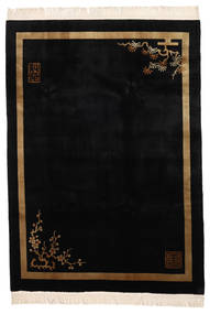 絨毯 オリエンタル 中国 90 Line 198X274 ブラック/ベージュ (ウール, 中国)
