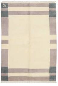  ギャッベ インド 絨毯 142X200 ウール ベージュ/ライトグレー 小 Carpetvista