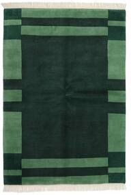 139X199 絨毯 ギャッベ インド モダン ダークグリーン/グリーン (ウール, インド) Carpetvista