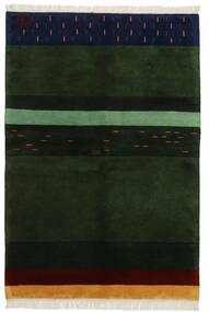  Γκάμπεθ Indo Χαλι 143X208 Μαλλινο Σκούρο Πράσινο/Μπεζ Μικρό Carpetvista