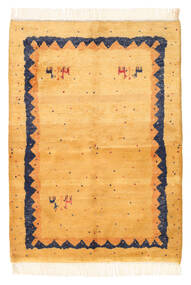Gabbeh Indisch Teppich 139X195 Beige/Orange Wolle, Indien Carpetvista