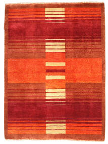  90X121 Gabbeh Loribaft Teppich Rot/Beige Indien Carpetvista