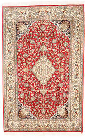  Kashmir Puri Di Seta Tappeto 80X125 In Seta Beige/Rosso Piccolo Carpetvista