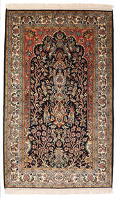  Orientalischer Kaschmir Reine Seide Teppich 82X132 Schwarz/Braun Seide, Indien Carpetvista