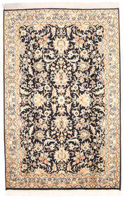 78X123 絨毯 カシミール ピュア シルク オリエンタル ベージュ/ダークグレー (絹, インド) Carpetvista