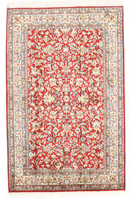 78X121 絨毯 カシミール ピュア シルク オリエンタル ベージュ/レッド (絹, インド) Carpetvista