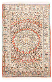  85X128 Kashmir Pure Silk Rug Beige/Brown India Carpetvista