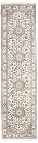 絨毯 ナイン インド 80X300 廊下 カーペット ベージュ/ライトグレー (ウール, インド)