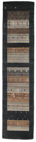 79X339 Tappeto Loribaf Loom Moderno Passatoie Grigio Scuro/Arancione (Lana, India) Carpetvista