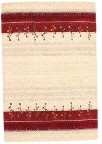 Loribaf Loom Teppich 124X182 Beige/Rot Wolle, Indien Carpetvista