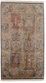 絨毯 オリエンタル カシミール ピュア シルク 90X157 茶色/ブラック (絹, インド)