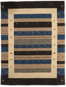 180X241 Loribaf Loom Rug Modern Black/Brown (Wool, India) Carpetvista