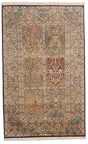  Orientalischer Kaschmir Reine Seide Teppich 96X154 Beige/Orange Seide, Indien Carpetvista