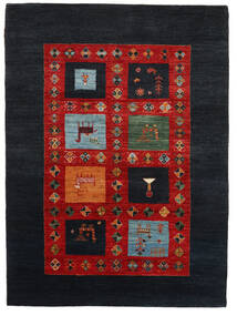 150X204 Gabbeh Loribaft Teppich Moderner Schwarz/Rot (Wolle, Indien) Carpetvista