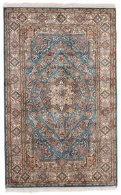 97X155 Kashmir Pure Silk Rug Brown/Light Grey India Carpetvista