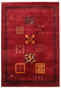 155X225 絨毯 ギャッベ Loribaft モダン ダークレッド/ブラック (ウール, インド) Carpetvista