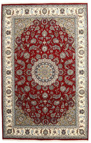 絨毯 ナイン インド 194X306 ダークレッド/ベージュ (ウール, インド)