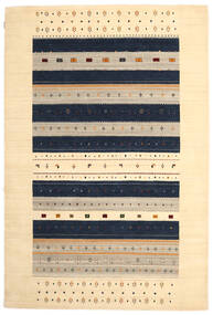 200X302 Tapete Loribaf Loom Moderno Bege/Azul Escuro (Lã, Índia) Carpetvista