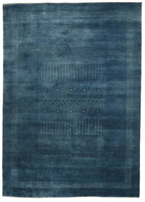 197X276 絨毯 ギャッベ Loribaft モダン ダークブルー/ブルー (ウール, インド) Carpetvista