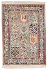 83X116 Kaschmir Reine Seide Teppich Orientalischer Beige/Braun (Seide, Indien) Carpetvista