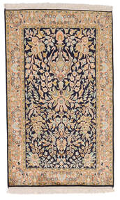 絨毯 オリエンタル カシミール ピュア シルク 77X127 ベージュ/ダークパープル (絹, インド)