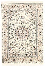 絨毯 ナイン インド 125X181 ベージュ/ダークグレー (ウール, インド)
