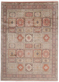 絨毯 カシミール ピュア シルク 242X336 茶色/ダークグレー (絹, インド)