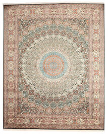  Orientalischer Kaschmir Reine Seide Teppich 248X307 Orange/Beige Seide, Indien Carpetvista