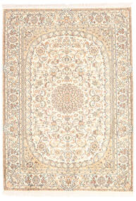  128X181 Kashmir Pure Silk Rug Beige/Orange India Carpetvista
