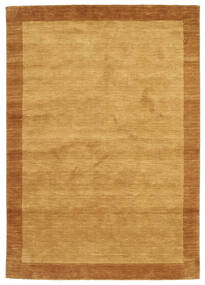 Handloom Frame 160X230 Gold Plain (Single Colored) Wool Rug