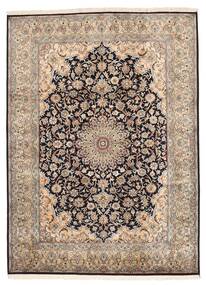 160X219 Kashmir Pure Silk Rug Oriental Brown/Beige (Silk, India) Carpetvista