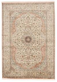 155X221 Kashmir Pure Silk Rug Oriental Beige/Orange (Silk, India) Carpetvista