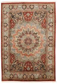 150X224 Kaschmir Reine Seide Teppich Orientalischer Braun/Beige (Seide, Indien) Carpetvista