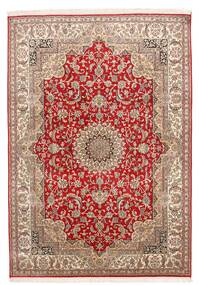  Kashmir Puri Di Seta Tappeto 152X219 In Seta Marrone/Rosso Piccolo Carpetvista