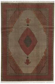絨毯 ペルシャ タブリーズ 60 Raj 絹の縦糸 200X300 茶色/オレンジ (ウール, ペルシャ/イラン)