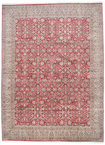 296X403 Kashmir Äkta Silke Matta Orientalisk Beige/Röd Stor (Silke, Indien) Carpetvista
