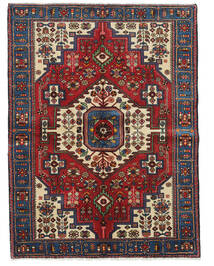 Nahavand Rug 140X188 Red/Dark Pink Wool, Persia/Iran Carpetvista