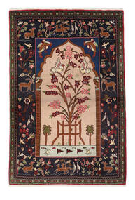  Sarough Szőnyeg 107X158 Perzsa Gyapjúszőnyeg Sötét Rózsaszín/Bézs Kicsi Carpetvista