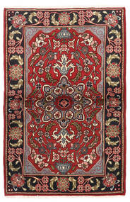  Oosters Sarough Vloerkleed 100X153 Rood/Donkerrood Wol, Perzië/Iran Carpetvista