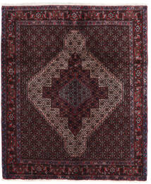 127X151 Senneh Teppich Orientalischer Dunkelrot/Rot (Wolle, Persien/Iran) Carpetvista