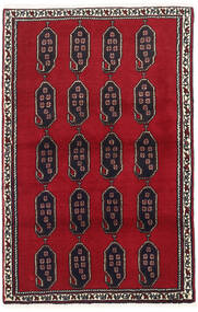 絨毯 オリエンタル アフシャル/Sirjan 89X137 ダークレッド/ダークピンク (ウール, ペルシャ/イラン)