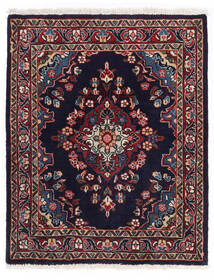 Sarough Fine Tæppe 67X82 Mørkelilla/Rød Uld, Persien/Iran Carpetvista