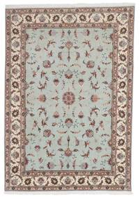 絨毯 ペルシャ タブリーズ 60 Raj 絹の縦糸 168X241 ライトグレー/茶色 (ウール, ペルシャ/イラン)