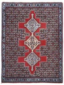 Senneh Teppich 74X97 Dunkelrosa/Grau Wolle, Persien/Iran Carpetvista
