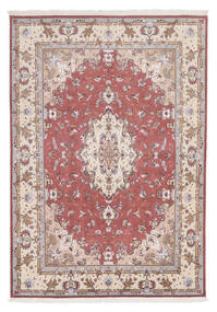 絨毯 オリエンタル タブリーズ 60 Raj 絹の縦糸 166X238 レッド/ベージュ (ウール, ペルシャ/イラン)