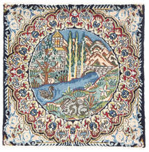 Oriental Kerman Fine Rug 53X54 Square Grey/Beige Wool, Persia/Iran Carpetvista