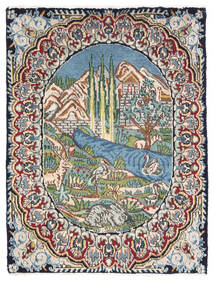  Orientalischer Kerman Fine Teppich 51X67 Beige/Braun Wolle, Persien/Iran Carpetvista