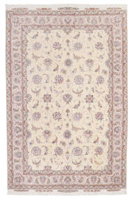 174X264 絨毯 タブリーズ 60 Raj 絹の縦糸 オリエンタル ベージュ/ライトグレー (ペルシャ/イラン) Carpetvista