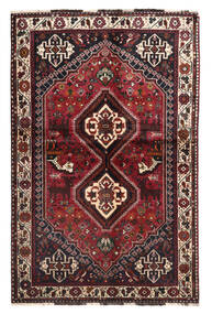135X208 Shiraz Teppich Orientalischer Dunkelrot/Rot (Wolle, Persien/Iran) Carpetvista